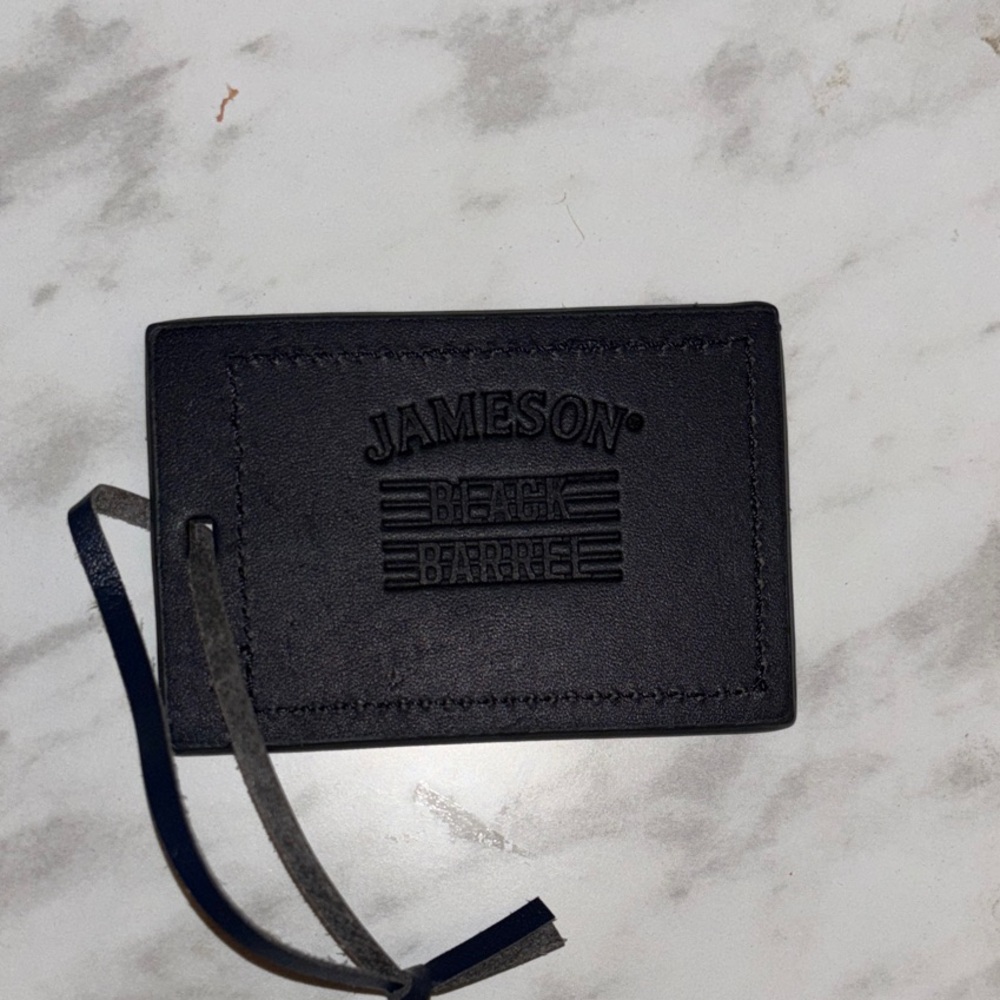 Jameson Black Leather luggage tag